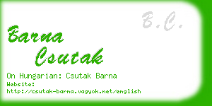 barna csutak business card